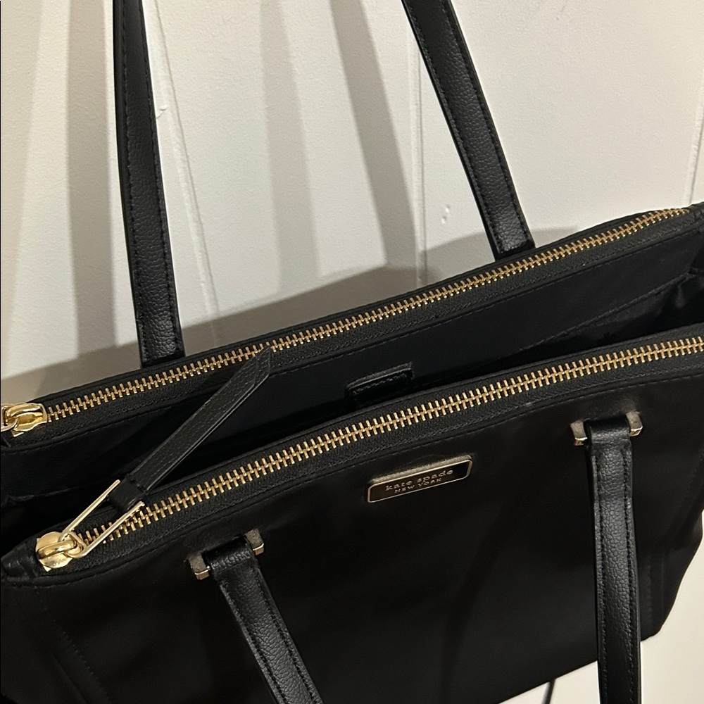 Kate Spade Triple Compartment Nylon Black Tote Bag - Picture 5 of 15